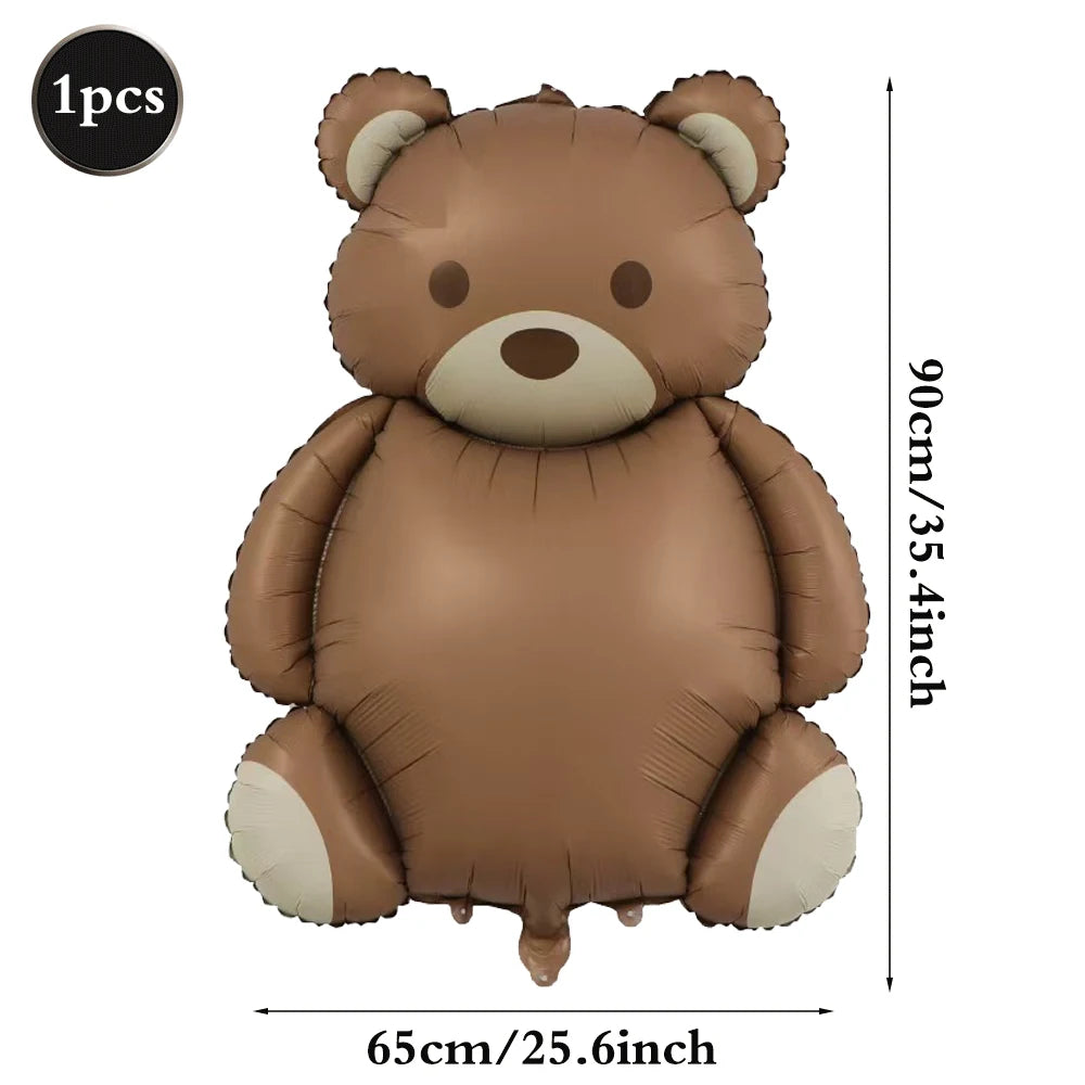 Cute Bear Kids 1st Birthday Hat Thick Non-woven Cute Bear Felt Birthday Banner Ball String Baby Shower Party Decoration Supplies