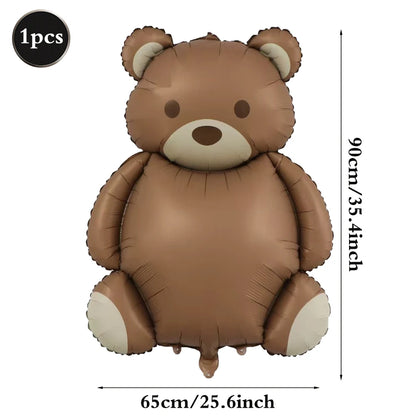 Cute Bear Kids 1st Birthday Hat Thick Non-woven Cute Bear Felt Birthday Banner Ball String Baby Shower Party Decoration Supplies