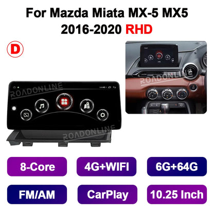 10.25 Multifunction 4-Way Motion Joystick For Mazda Miata MX-5 MX5 ND 2016-2020 Car Multimedia Player GPS Stereo Radio Head Unit