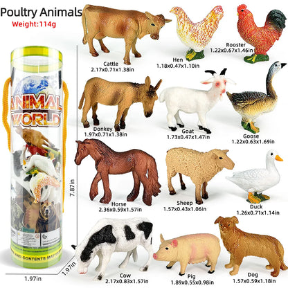 Miniature Lion Shark Horse Dinosaur Animals Model Set Action Figures Figurine Zoo Cute Education Kids Puzzle Toy Birthday Gift