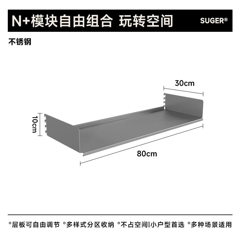 Stainless Steel DIY Bookcase for Living Room Modular Storage Shelf  Space Saving Display Organizer Wall Mounted Showcase System