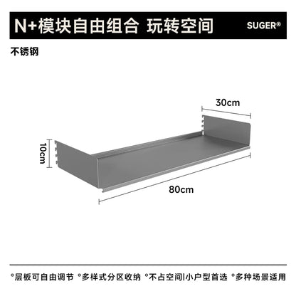 Stainless Steel DIY Bookcase for Living Room Modular Storage Shelf  Space Saving Display Organizer Wall Mounted Showcase System