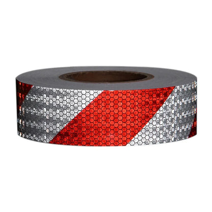1 Roll Shining Reflective Safety Warning Tape Self Adhesive Twill Pattern Car Warning Markings for Enhanced Visibility