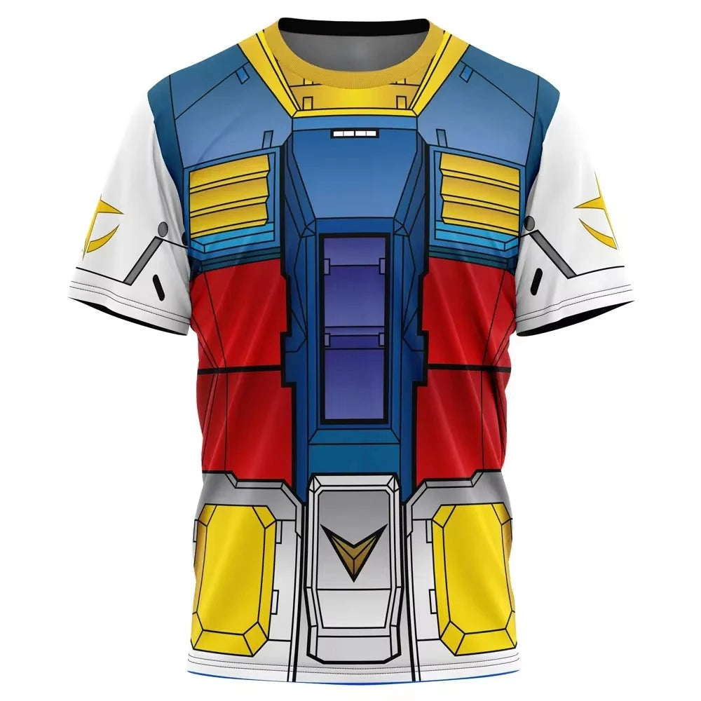 2026 RX-78 Mobile Suit Gundam 0079 Double Sided Full Print T-shirt New Children's Role Playing Adult Quick Drying Sports Top Tee