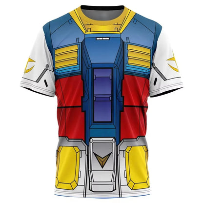 2026 RX-78 Mobile Suit Gundam 0079 Double Sided Full Print T-shirt New Children's Role Playing Adult Quick Drying Sports Top Tee