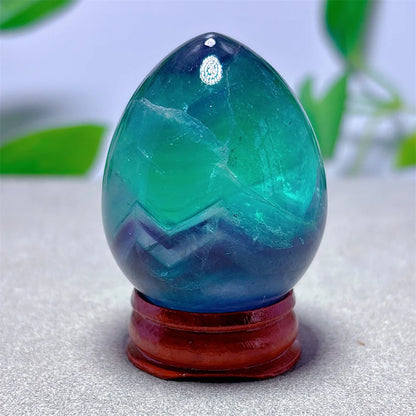 Rainbow Fluorite Egg Crystal Natural Stone Quartz Minerals Home Decoritems Reiki Gifts Energy Healing Luck Love Garden +Stand