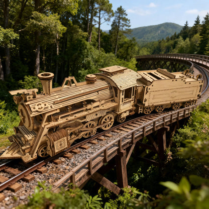 3D Wooden Train Puzzle Model Toy Puzzle DIY Wooden Truck Assembly Educational Birthday Gift Christmas Present
