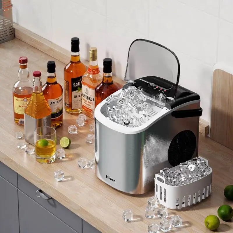 220V Portable Ice Maker Machine for Home & Camping Quick Ice Self-Cleaning Small Ice Machine For HomeOutdoor Energy Efficien