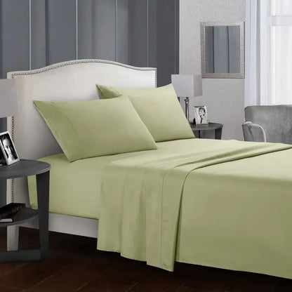 Solid Color Soft Brushed Bed Set Fitted Sheet Flat Sheet Pillowcase Bedding Set Bed Sheet Twin Full Queen CA King 3/4 Pieces