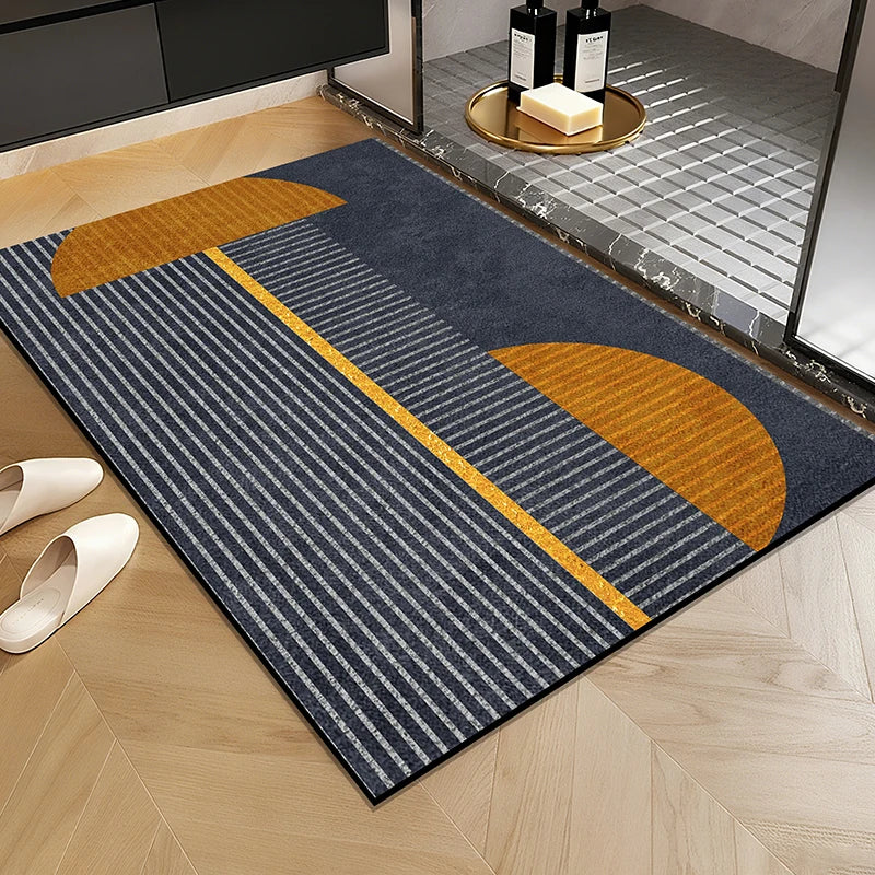 1 Elegant Style Diatomaceous Earth Material Machine Washable Rectangular Bathroom Mat, Absorbent Pad, and Entrance Door Mat