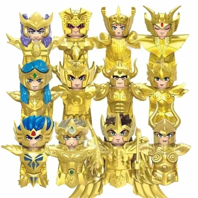 Saint Seiya Japanese Anime Cartoon Bricks Dolls Aiolia Aiolos Model Toys Building Blocks Figures Assembly Toys Gifts CQ11-22