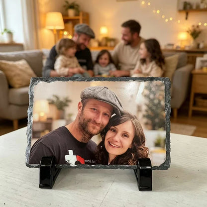 1 Pc Personalized Sublimation Slate Blank-Rectangular Heat Transfer Photo Frame with Display Stand & Heat Tape for DIY Projects