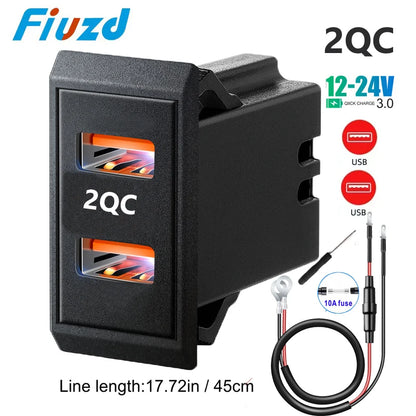 Power Socket 12V 24V USB Outlet 54W Dual PD USB-C Port Quick Charge 3.0 USB Charger Socket for passat b8 b7 b6 b5 accessories