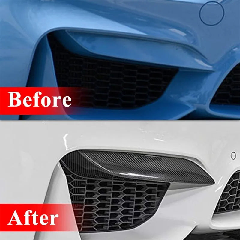 Rhyming Front Bumper Spoiler Splitter Lip Carbon Fiber Look/Glossy Black Air Vent Frame Trim For BMW F80 M3 F82 F83 M4 2015-2020