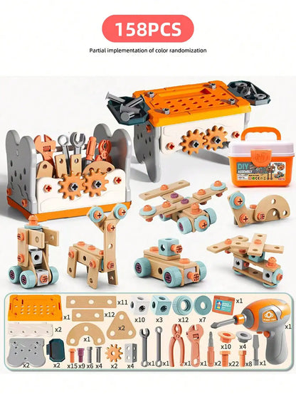 Kids Tool Set Toys DIY Nut Assembly Pretend Play Repair Construction Tool Kit for Toddlers Educational Toys Boys Girls Xmas Gift