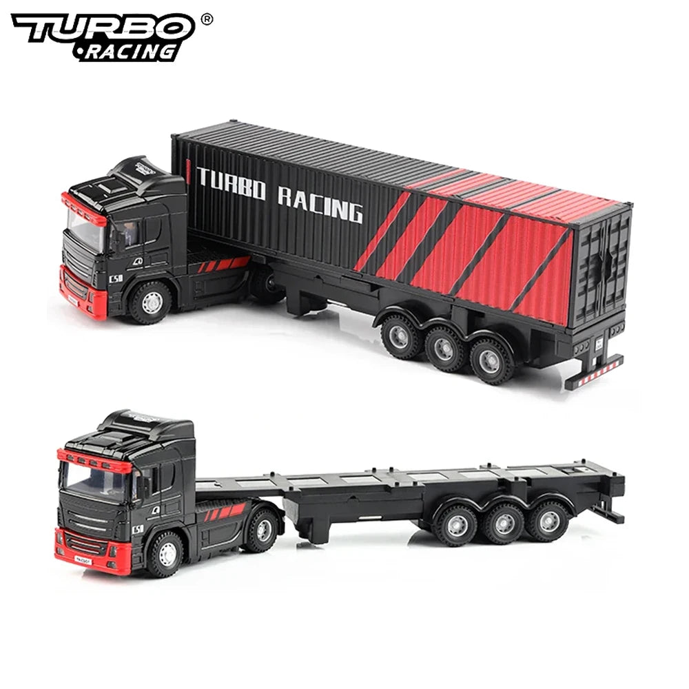 Turbo Racing C50 1:76 Full Proportional 4WD RC Semi-truck Tractor Trailer & P81 2.4Ghz 10Ch Control Gift