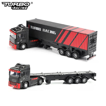 Turbo Racing C50 1:76 Full Proportional 4WD RC Semi-truck Tractor Trailer & P81 2.4Ghz 10Ch Control Gift