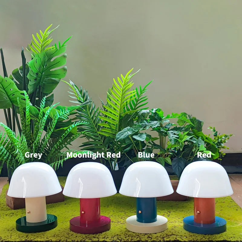 Mushroom Table Lamp Warm Color Night Light USB Rechargeable LED Touch Desk Light Piano Coating Surface Love Gift Lamp