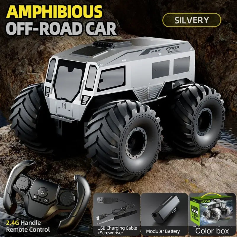 New JJRC Q210 RC Sherpa Four-Wheel Drive Large Foot Climbing All-Terrain Amphibious Vehicle Toys for Children.