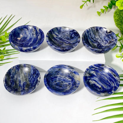 Random 1PC Blue Sodalite Stone Bowl -Suitable For Families,Offices,Restaurants And Commercial Spaces-Ideal For Multiple Purposes