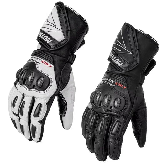 Genuine Leather Motorcycle GM3 Men's Windproof Motorcycle Gloves Touch Screen Long Version Dirt Bike Motocross Racing