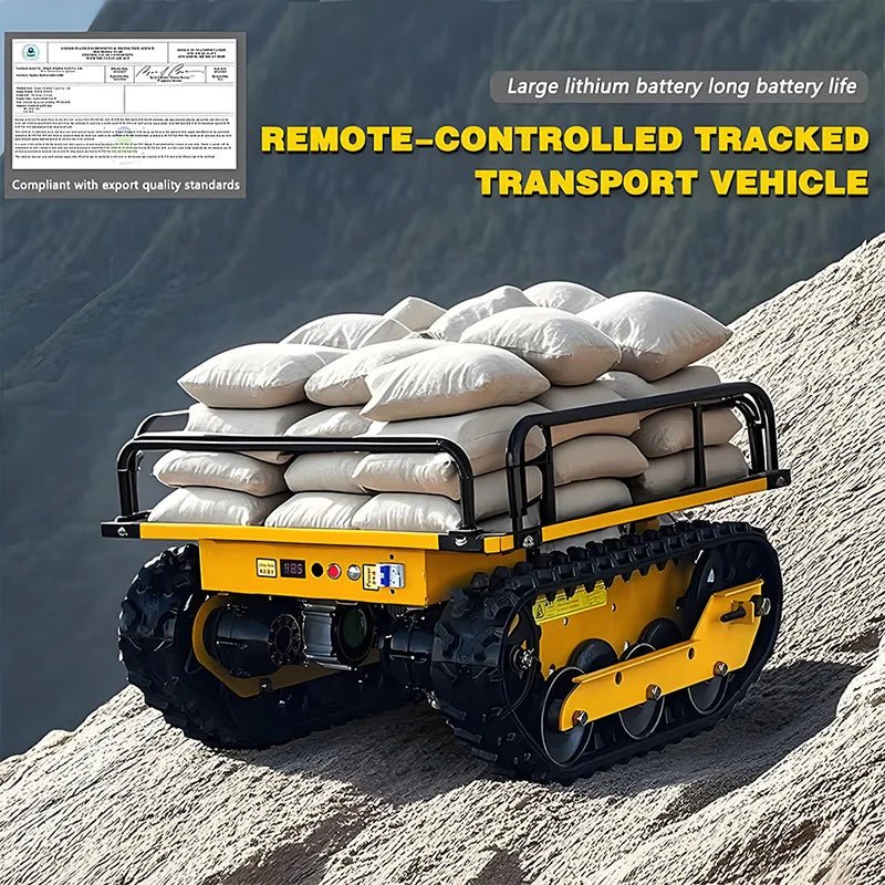 0.5-2T Remote Control Electric Rubber Tracked Crawler Carrier All Terrain Farm Construction Transport Vehicle 1400*900mm