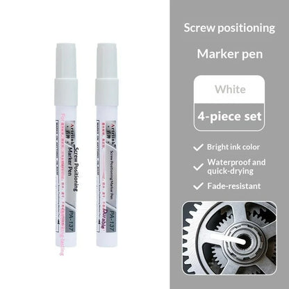 Screw Positioning Marker Pen Waterproof Quick Drying Permanent Marking Pen For Motorcycle Car Mechanical Maintenance Assembly