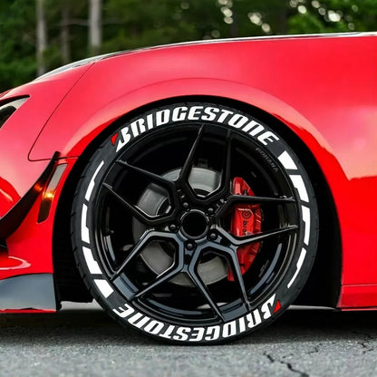 Rubber Tire Letter Stickers 3D Waterproof Wheels Permanent Car Sticker With Glue DIY Stylish Tire Decal For Auto and Motorcycle