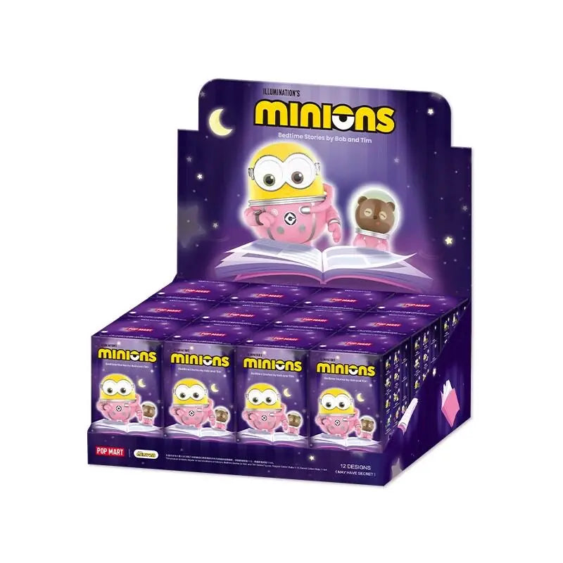 Original POP MART Minions Bedtime Stories By Bob And Tim Series Blind Box Anime Figure Mystery Box Desktop Toy Surprise Fan Gift