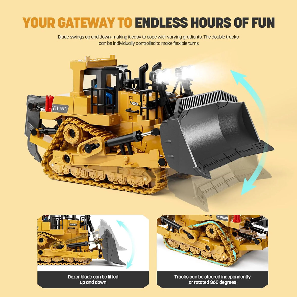 RC Excavator Dump Truck Bulldozer Diecast Construction Vehicle Alloy Remote Control Engineering Car Toy for Children Boys