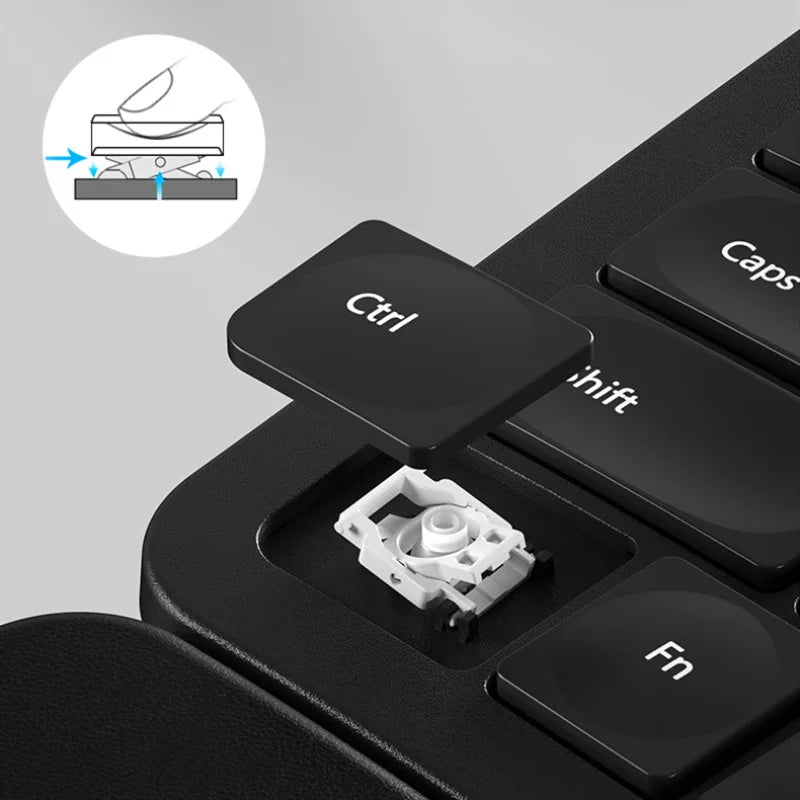 White Backlit Ergonomic Split Keyboard Bluetooth 2.4G Wireless Keyboard with Wrist Rest Rechageable Keyboard for Windows/Mac