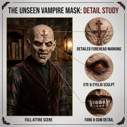 Realistic Full Head Duke Vampire Mask Scary Zombie Demon Design Cross Halloween Horror Party Haunted House Cosplay Accessory