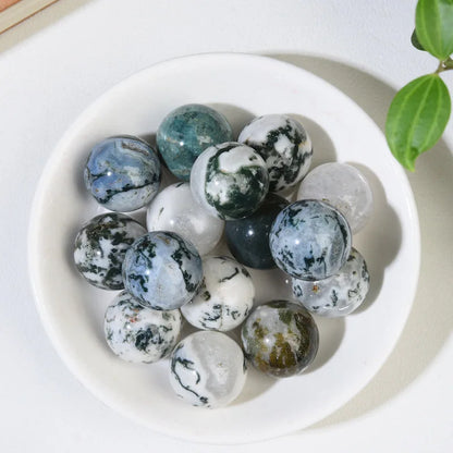 16mm Natural Crystal Ball No Hole Beads, Polished Agate Gemstone Sphere Bulk for DIY Jewelry Crafts Home Decor Gifts
