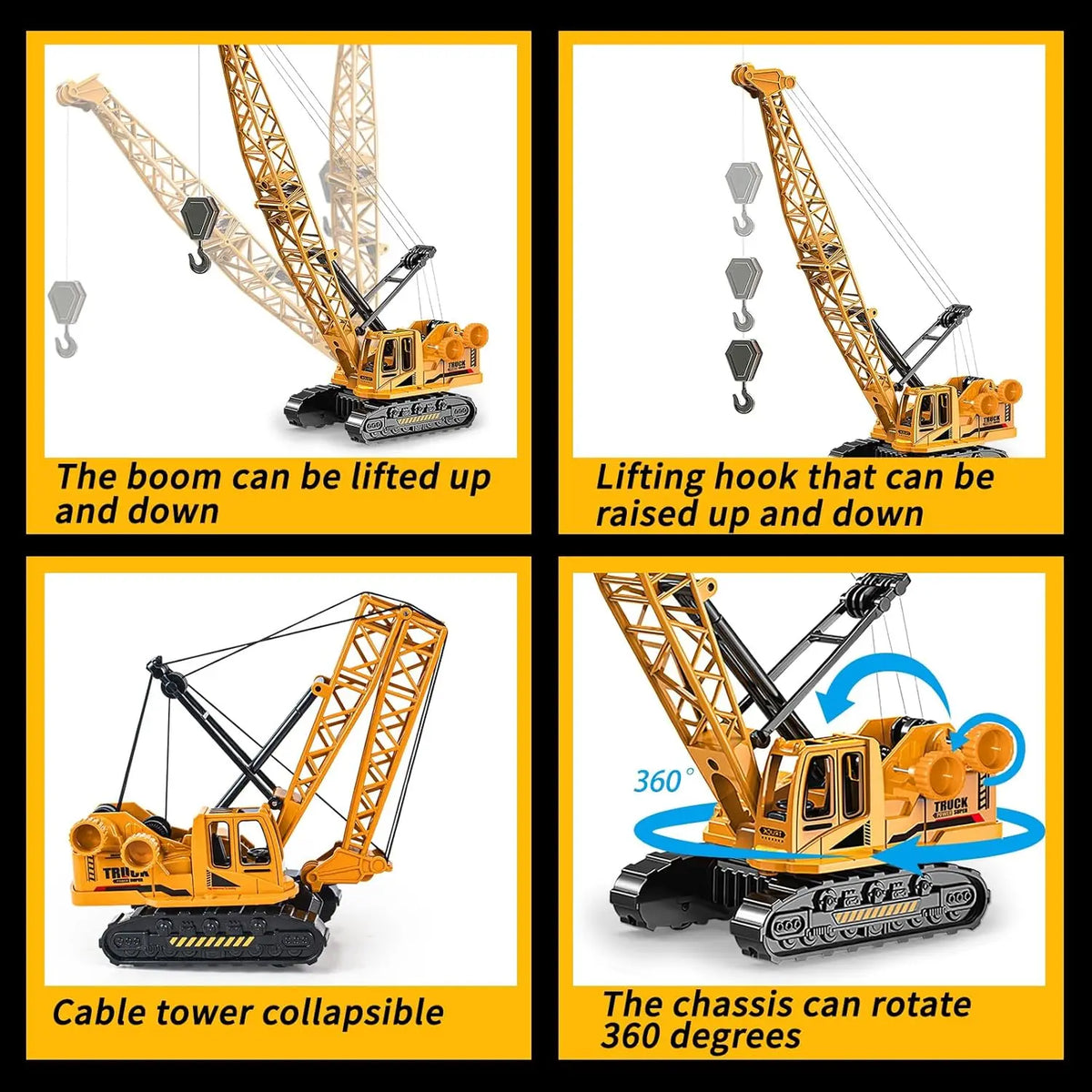 Simulation Alloy Excavator Toy 1:24 Scale Inertia Engineering Vehicle Kids Boys Birthday Gift