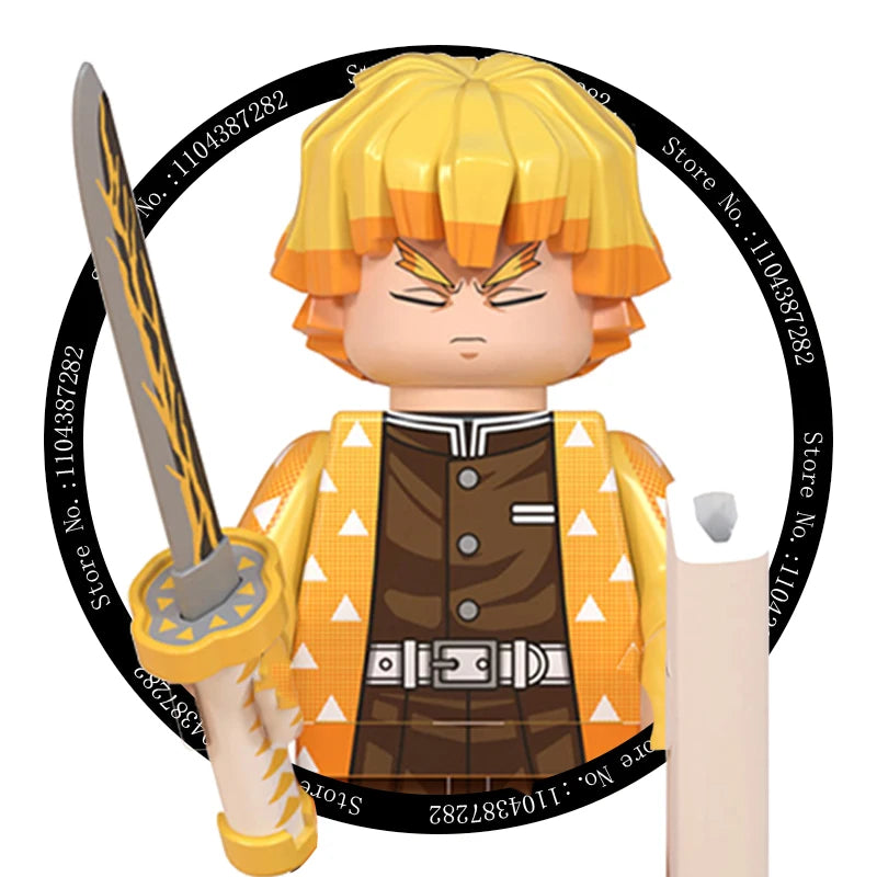 Demon Slayer Miniatures, Tan Errou, NeiZuko, Guiyou, Shinobu, collectible action figures, children's assembled toys, gifts.