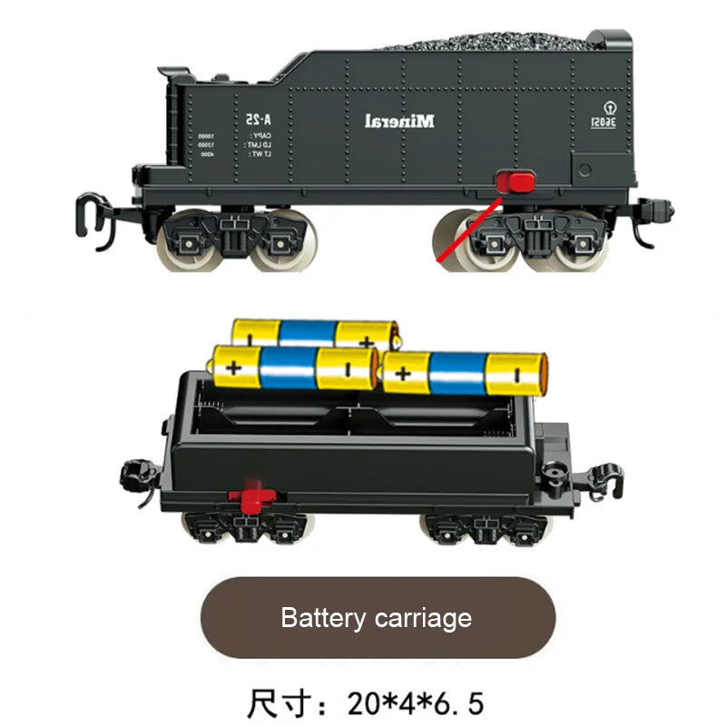 Vintage Steam Train Track Accessories Simulation Electric Train Model Retro Track Train Boy Toys Gift For Kids