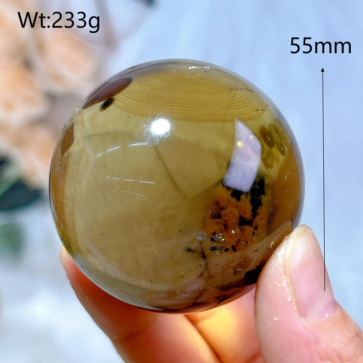 Healing Natural Crystal Brazil Smokey Citrine Quartz Sphere Rainbow Polished Ball High Quality Precious Home Decoration Gift
