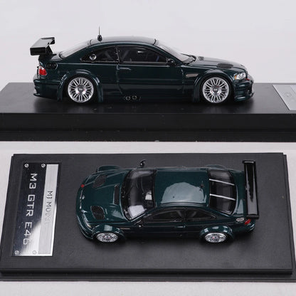 MJ MODEL 1:64 M3 E46 GTR Alloy Model Car can open the hood