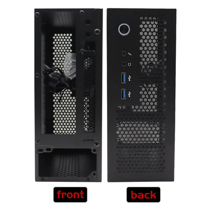 HTPC Computer Case Mini ITX Gaming PC Chassis Desktop Chassis USB3.0 Computer Case Home Computer Case Black and Silver