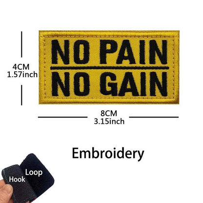 No Pain No Gain,Fitness Morale Badges,Bench,Press,Deadlift Weightlifting Clothes Applique Tactical Emblem Embroidered Patches
