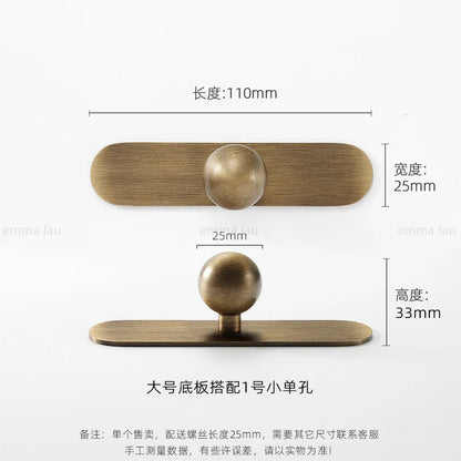 Light Luxury Brass Furniture Handles Retro Long Strip Cabinet Handles Round Door Drawer Knobs Kitchen Wardrobe Cupboard Pulls
