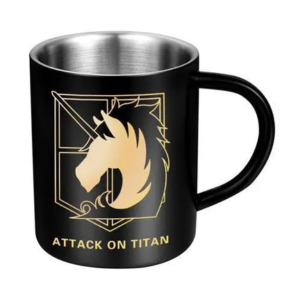New Attack on Titan anime peripherals 304 stainless steel mug two-dimensional creative cartoon wings of freedom water cup gift