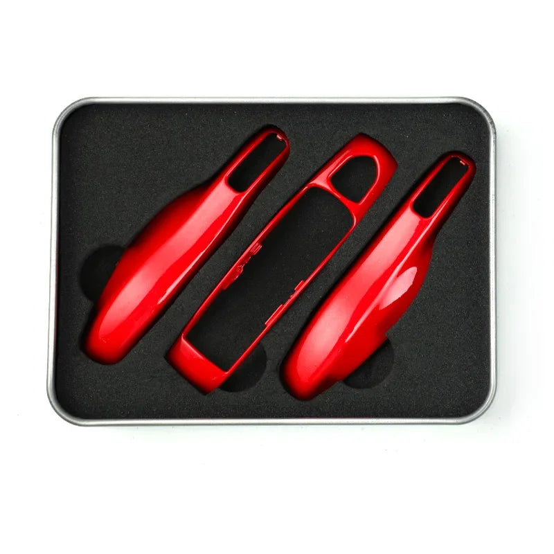 Car Smart Remote Key Case Fob Covers Set Shell For Porsche Panamera Spyder Carrera Macan Boxster Cayman Cayenne 911 970 981 991