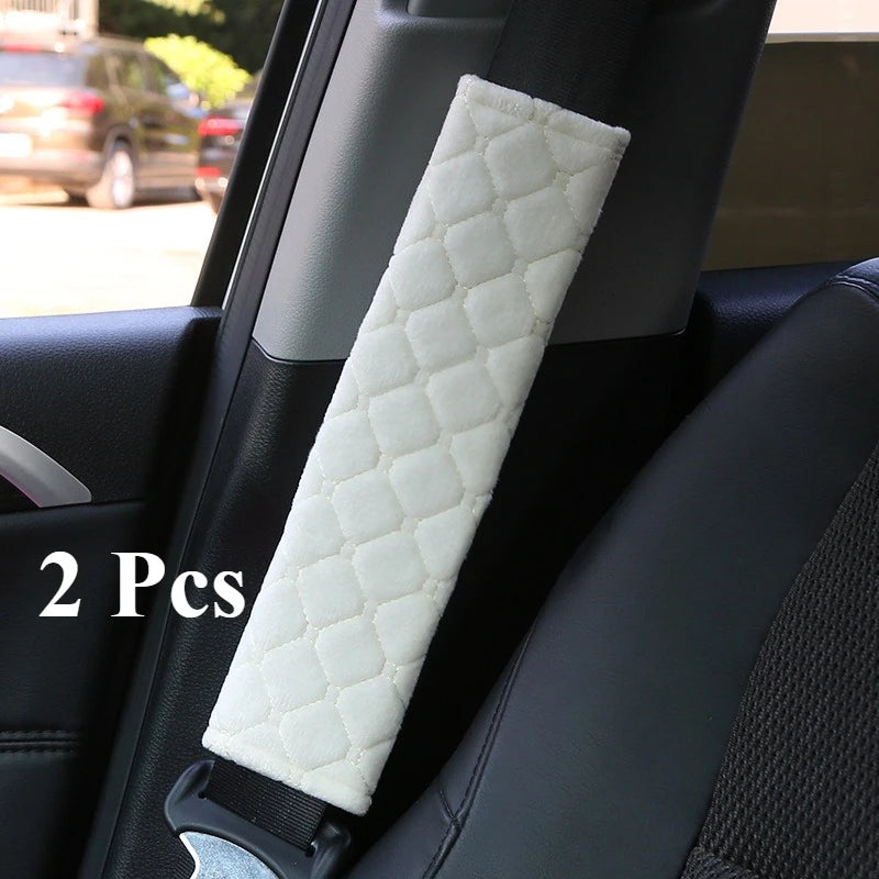 2 Pcs Seat Belt Cover, Soft Shoulder Pad for Comfortable Driving Compatible with All Cars SUV Trucks Backpack Strap Black