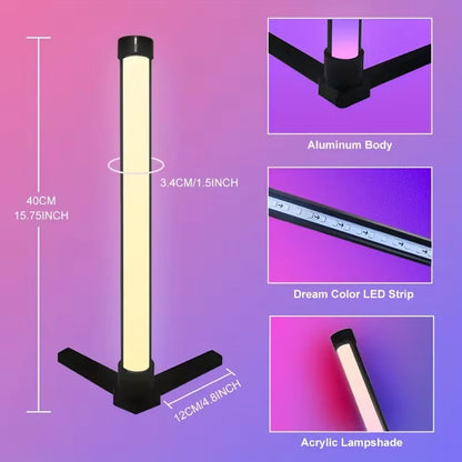 RGB Dream Color Floor Lamp with Music Sync Modern 16 Million Color Changing Standing Mood Light For Bedroom Living Room