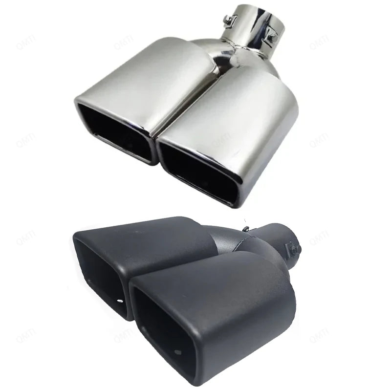 Exhaust Tip Universal Double Outlet Nozzle Rear Muffler Tip Stainless Steel Square Mouth Exhaust Pipe Muffler Car Accessories