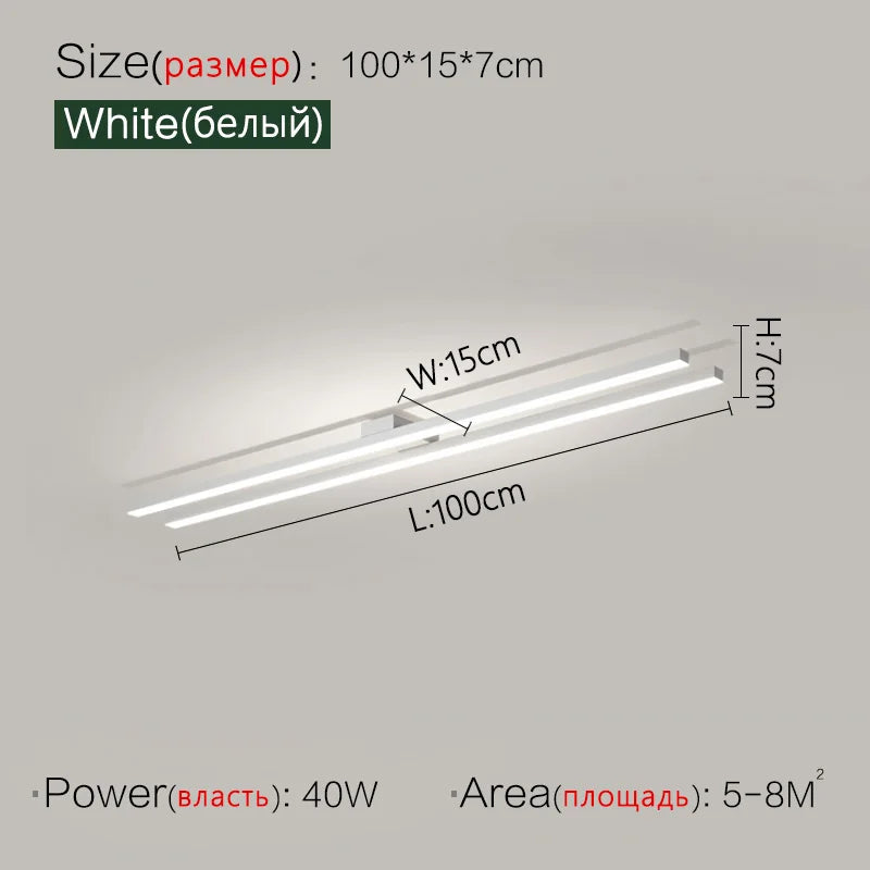 Minimalist one-word long cloakroom ceiling lamp bedroom lamp simple modern aisle lamp home balcony Nordic lamps