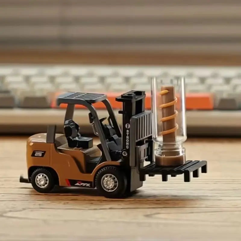 New 1/64 Remote-Controlled Alloy Forklift Engineering Vehicle Tabletop Toys Model Collection Gift For Boy Exquisite Birthday gif