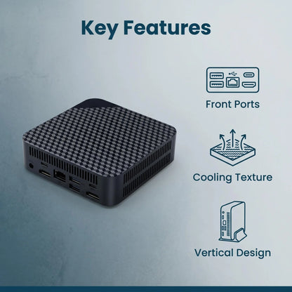 Core i9 10980HK Mini Desktop 16GB DDR4 512GB M.2 NVMe SSD Triple 4K Display WiFi6 BT5.2 Silent Cooling Home Office Pro PC