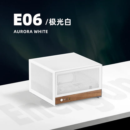Mechanic Master E06 Energy ITX/ 1U PSU/200mm Half-Height GPU, 7.5L Drawer-Type Mini Case for Living Room & Desktop